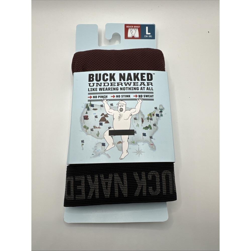 Duluth Trading Men's Buck Naked Stretch Boxer Briefs NN7 Burgundy L #930